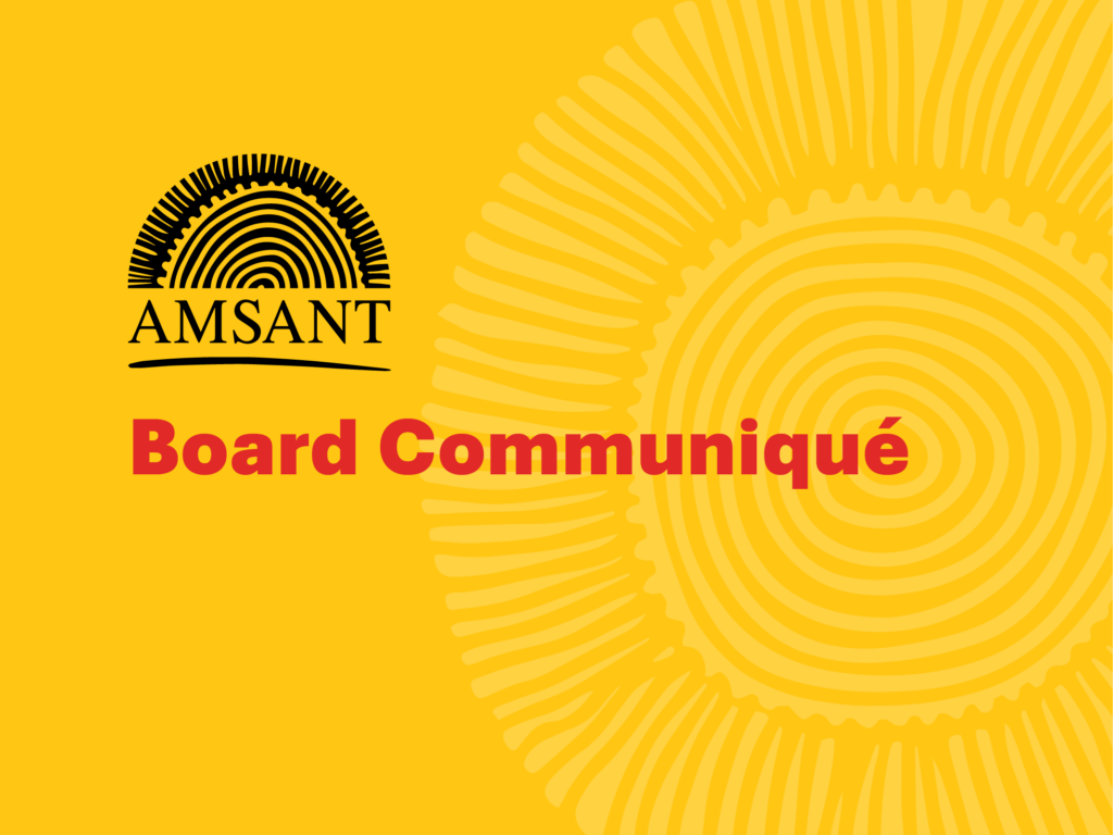 AMSANT Board communique cover