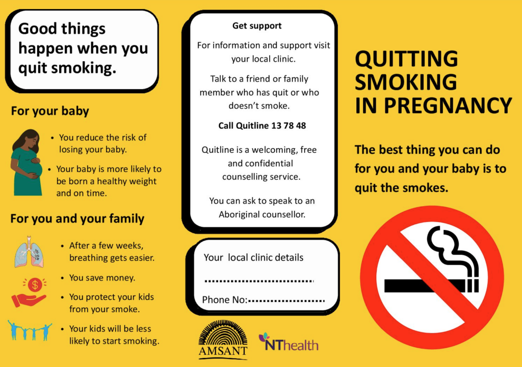 AMSANT Smoking Cessation Quit Smoking Pregnancy flyer July 2026